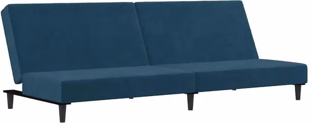 Divano letto | Sof¨¤ letto | Letto singolo a 2 Posti Blu in Velluto