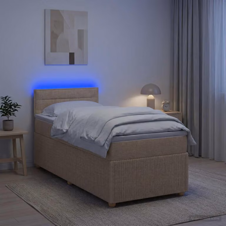 Maison Exclusive - Letto boxspring con materasso Crema 100 x 200 cm Tessuto