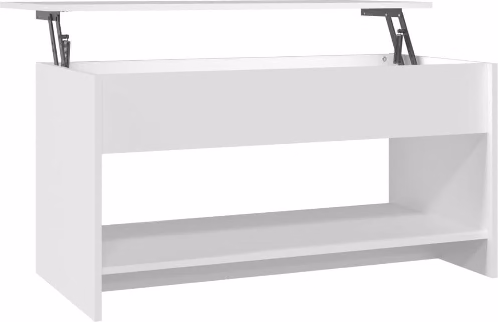 Tavolino da Salotto Bianco 102x50x52,5 cm in Legno Multistrato