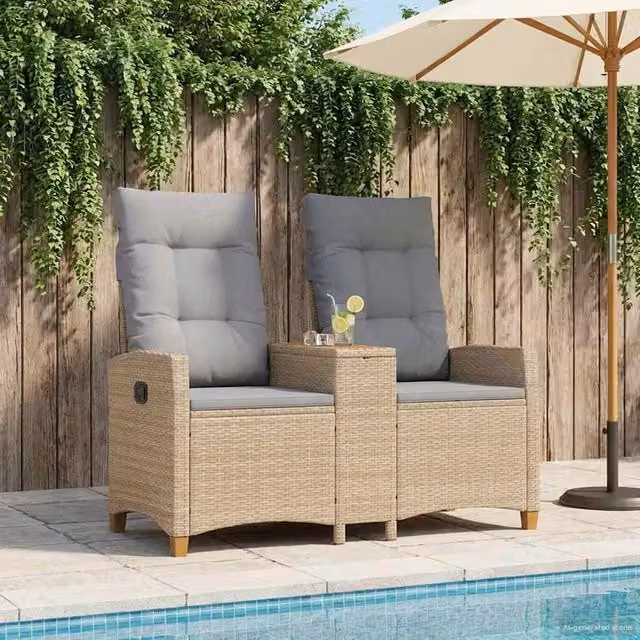 Panchina reclinabile con tavolo 2 -Seater 126 x 65 x 112 cm 42026815