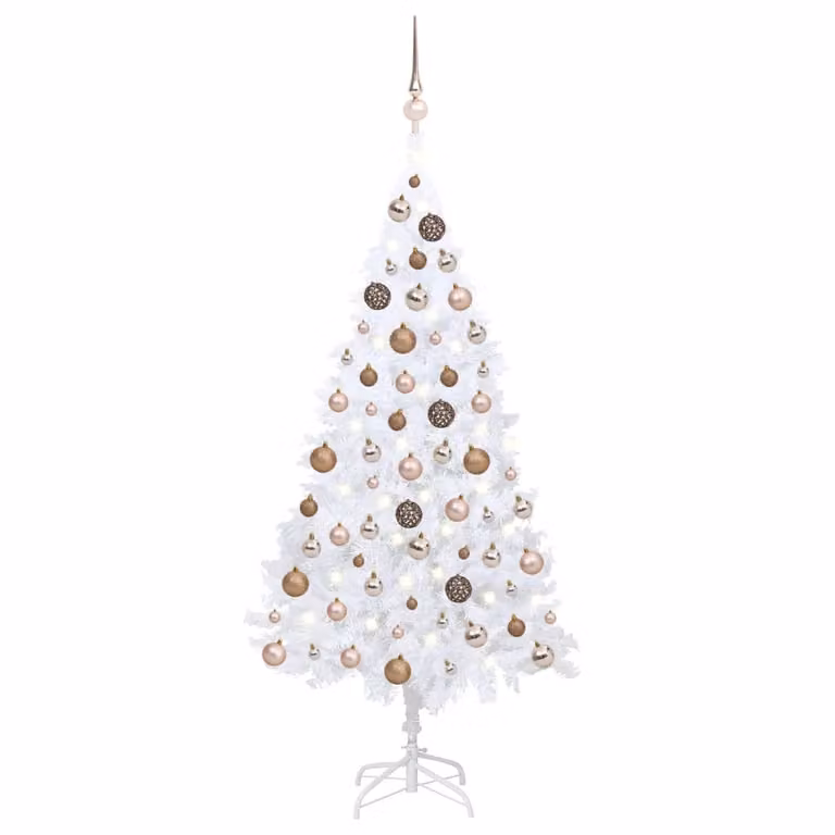 Maison Exclusive - Albero di Natale artificiale con luci e palline bianche, 120 cm