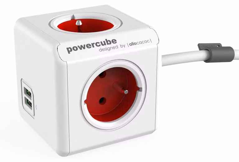 Allocacoc PowerCube USB esteso 1,5 m - rosso