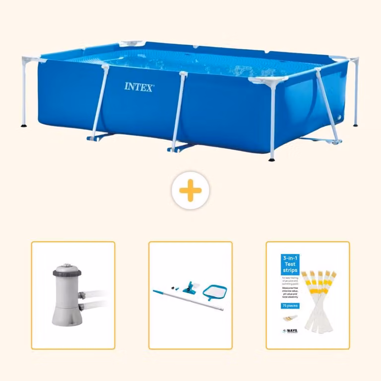 Piscina fuori terra rettangolare - 300x200x75 cm - 4 pezzi - Modello SCB82