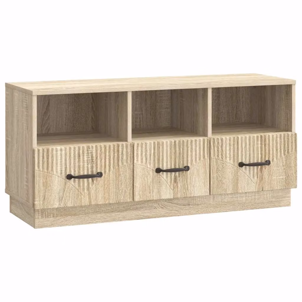 Mobile TV moderno in Rovere Sonoma color marrone, L: 102 cm, P: 34,5 cm, H: 47 cm – 2