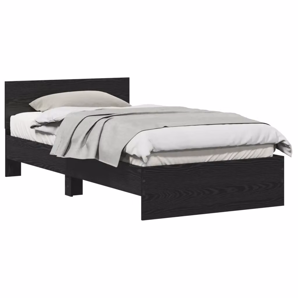 Struttura letto moderna con testata vidaXL in legno nero L: 100 cm, P: 200 cm, H: 104 cm – 2