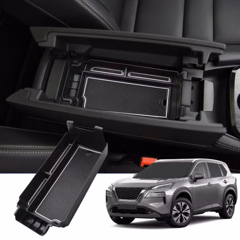 Contenitore portaoggetti per la console centrale, compatibile con Nissan X-Trail T33, quarta generazione, dal 2022 al 2026, realizzato in plastica ABS, colore bianco