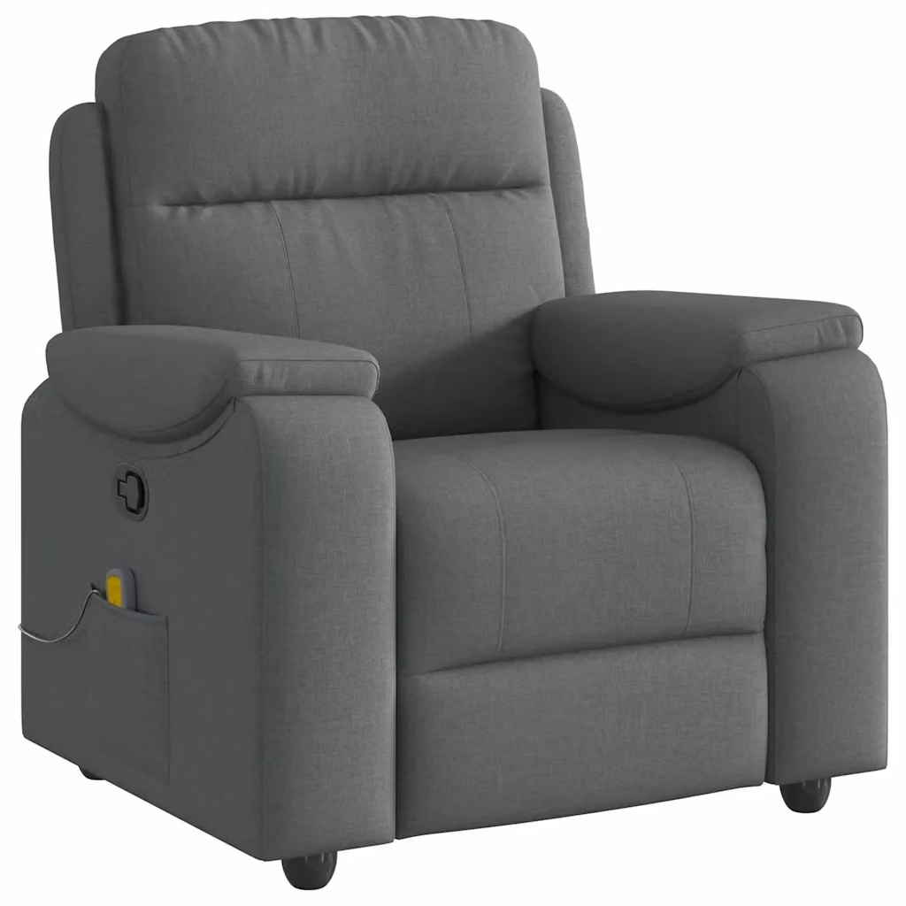 Poltrona Relax Reclinabile vidaXL in Tessuto Grigio con Braccioli e Regolazione Manuale – 2