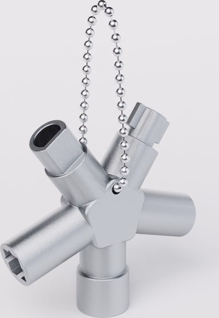 ABSINA Chiave elettrica universale con 4 profili - Chiave triangolare Chiave quadrata Chiave per custodie Chiave universale