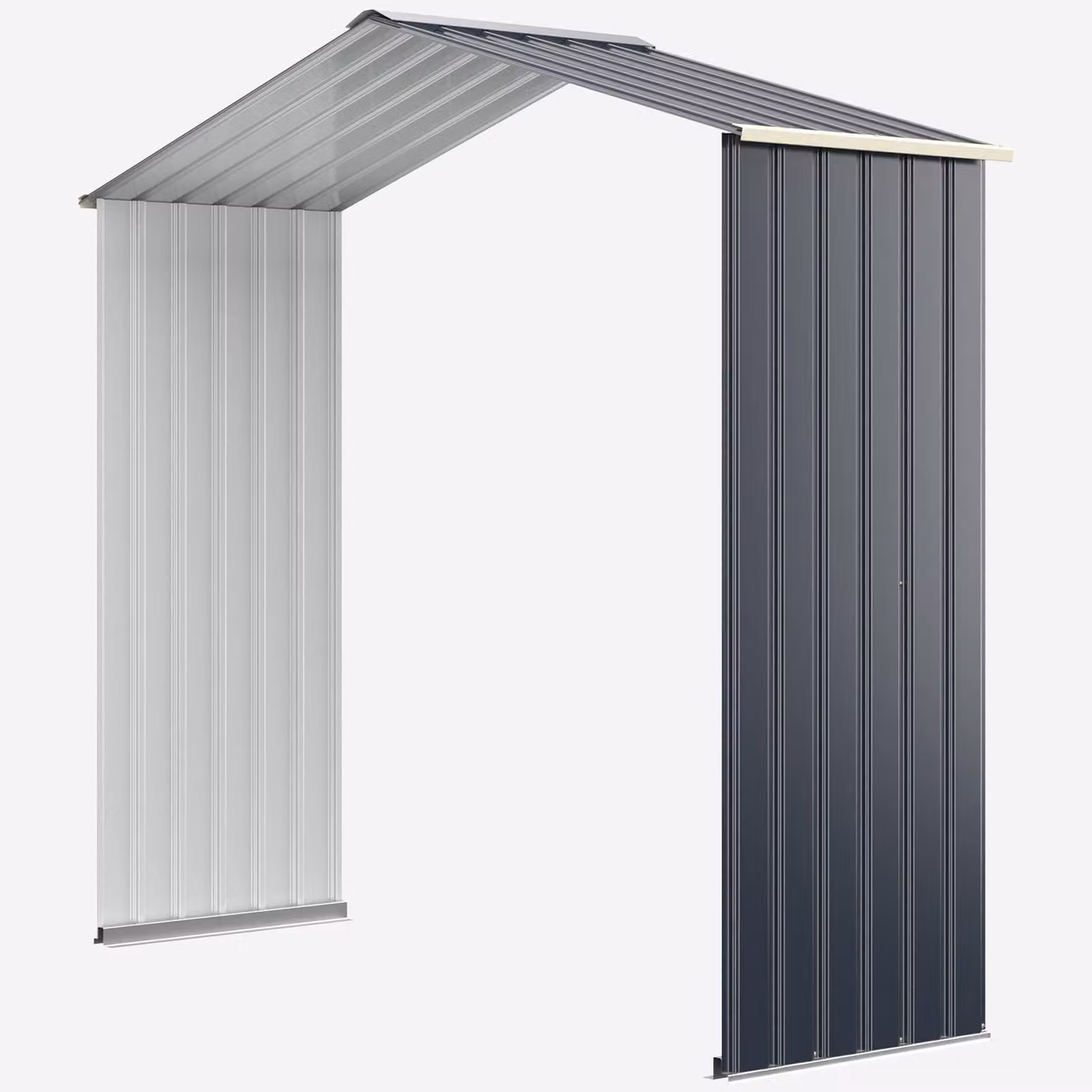 Capanno per attrezzi, modulo di ampliamento - 64 x 213 x 195 cm - Acciaio verniciato - Grigio freddo
