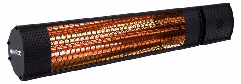 Riscaldatore a infrarossi da parete per esterni, 2000 Watt, alluminio nero