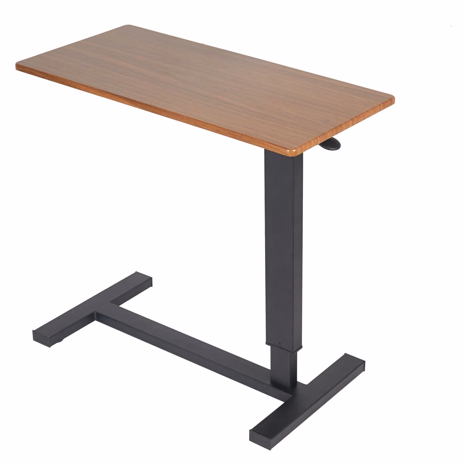 Tavolino regolabile in altezza da posizionare sul letto - Tavolino laterale mobile per letto e divano, utilizzabile come supporto per laptop - Altezza regolabile da 66 a 89,5 cm - Piano 80x40 cm - Struttura in metallo con rotelle nascoste - Colore marrone