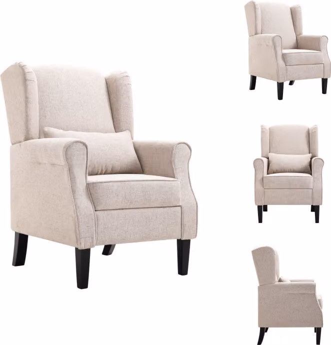 vidaXL Poltrona Beige Tessuto - Poltrona