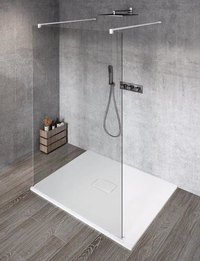 Pannello in vetro per cabina doccia Gelco VARIO WHITE, autoportante, in vetro trasparente, 1100 mm