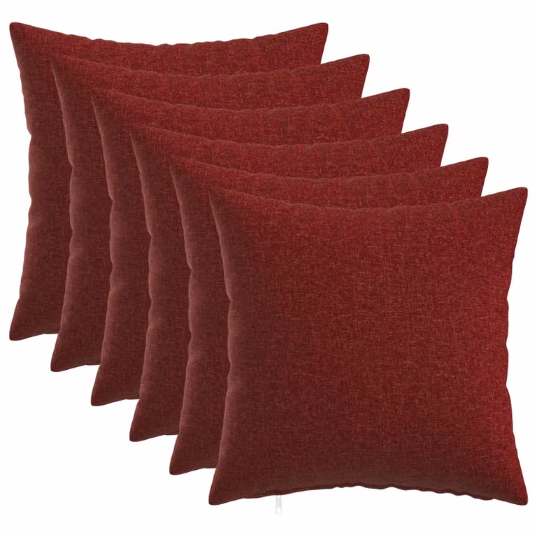 Set di 6 federe vidaXL HEERLEN rosse in poliestere, L 50 cm x P 50 cm