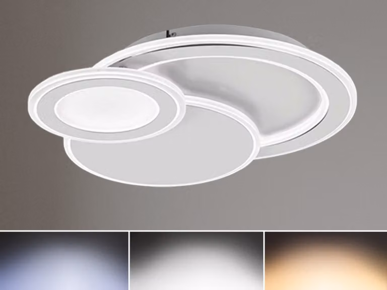 Lampada da soffitto a LED rotonda e piatta, con telecomando per il cambio di colore e dimmer per le scale
