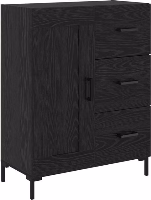 Credenza | Madia | Buffet da pranzo | Armadio da pranzo Rovere nero 69.5 x 34 x 90 cm Legno multistrato