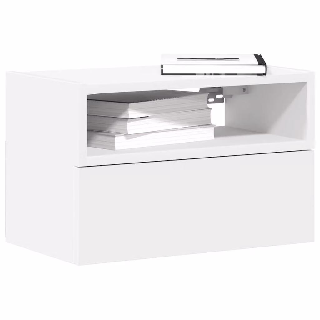 Set di 2 comodini da muro vidaXL bianchi moderni L 45 cm x P 26 cm x H 28,5 cm