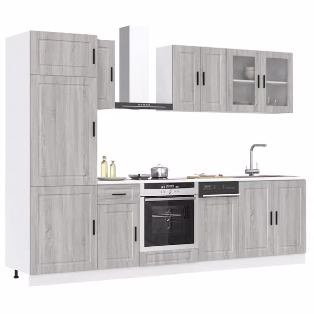 Set Mobili da Cucina 8 pz Kalmar Grigio Sonoma in Truciolato 3314817