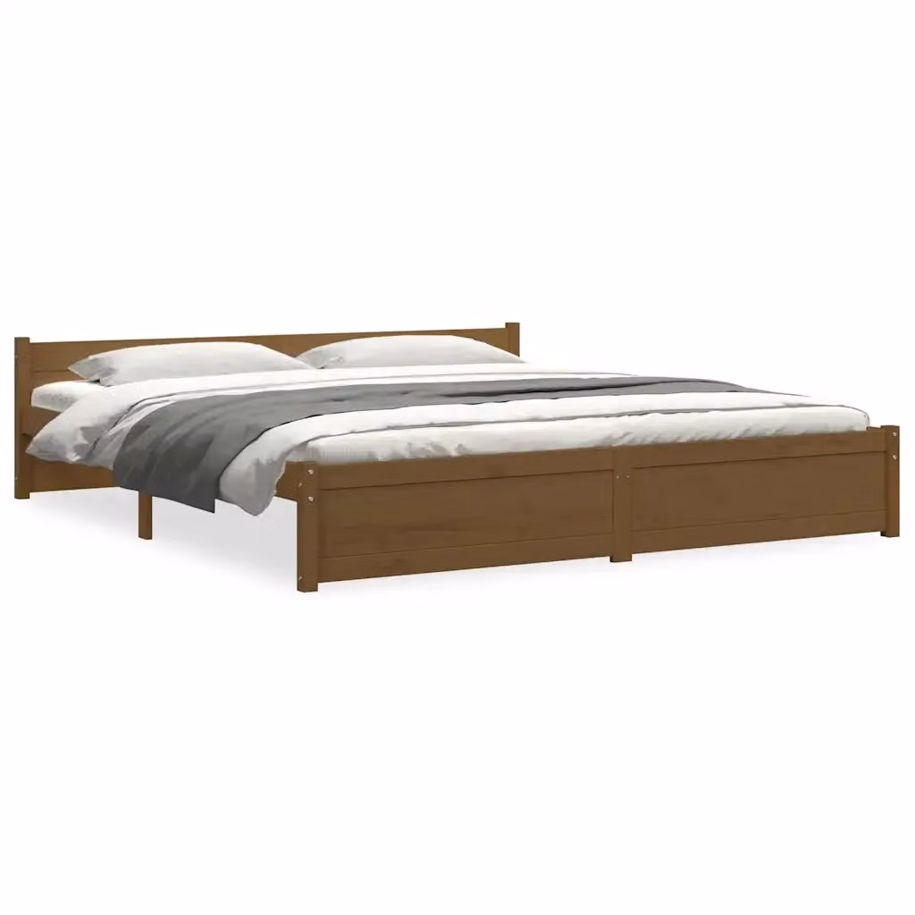 Giroletto Ambra vidaXL in legno massello di pino marrone con doghe fisse L/P: 200 x 200 cm – 2