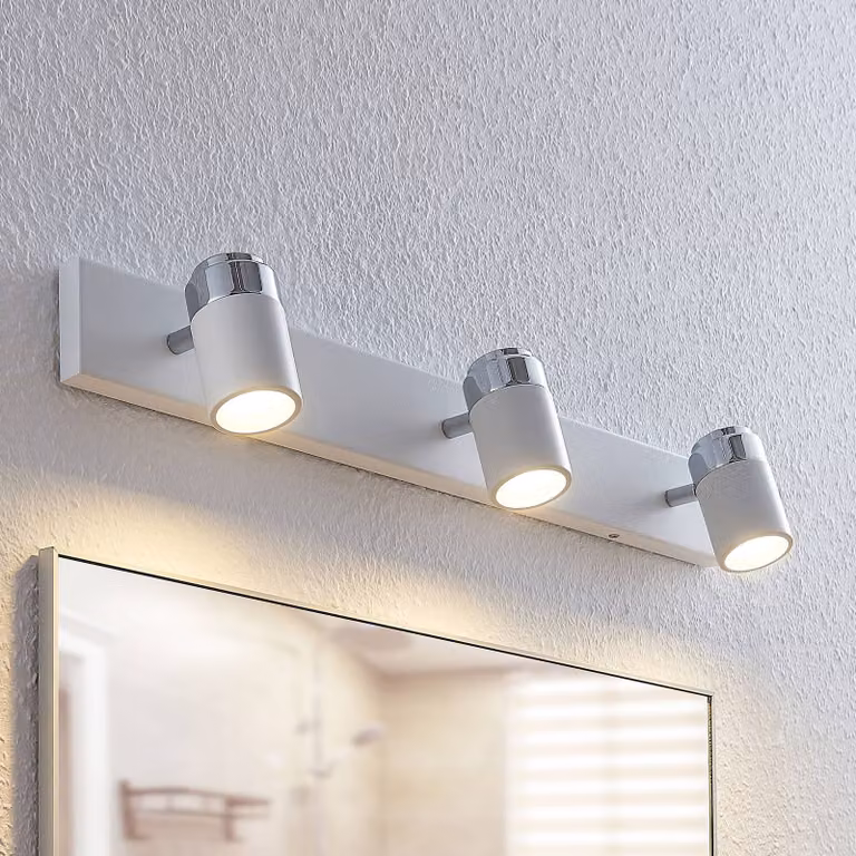 Plafoniera Kardo Lindby, dimmerabile, Bianco / Opale, Soggiorno / Sala da pranzo, Metallo, Moderno, Plafoniera