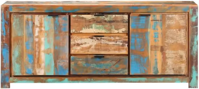 Credenza rustica in legno massello multicolore vidaXL L/P/H: 175 x 40 x 75 cm – 1