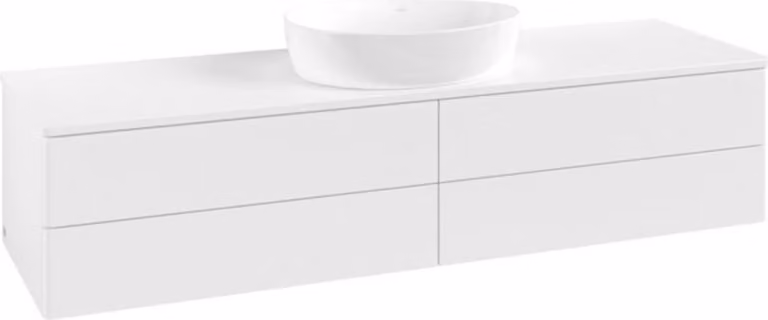 V&B Mobiletto senza struttura frontale - illuminazione Antao 160x50cm, WBP colore Lac, laccato bianco