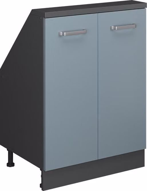 Mobile cucina sottotetto Vicco R-Line Grigio-blu 60 cm con 2 porte, Model 58256