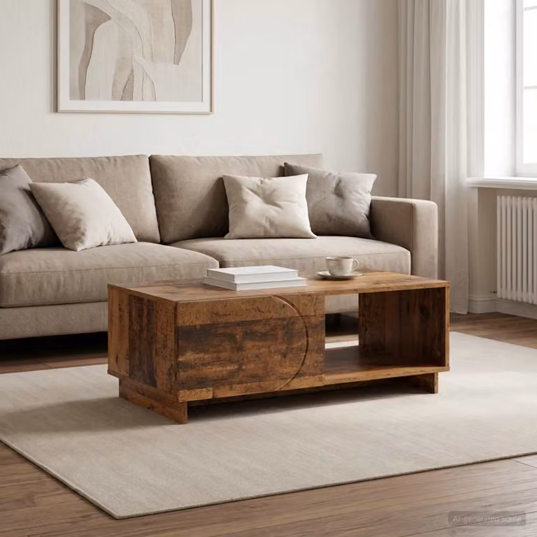 Tavolino da salotto vidaXL in legno marrone con finitura opaca L 95 cm x P 50,5 cm x H 35 cm