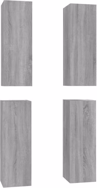 Mobili TV 4 pz | Armadietto TV | Mobile Porta TV Grigio Sonoma 30,5x30x90 cm in Legno Multistrato