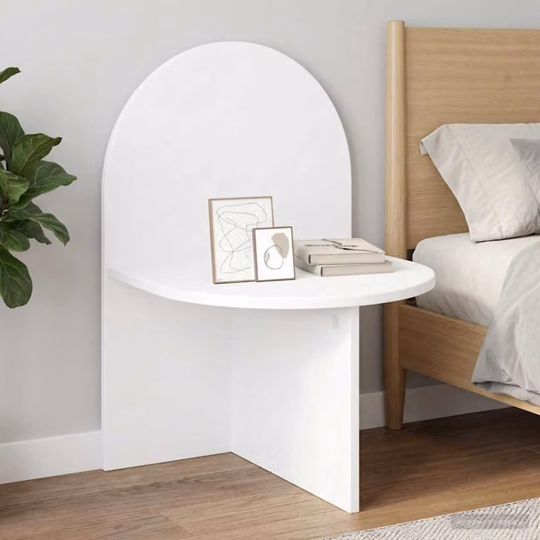 Comodino moderno vidaXL in legno ingegnerizzato bianco L: 48 cm, P: 49 cm, H: 65 cm