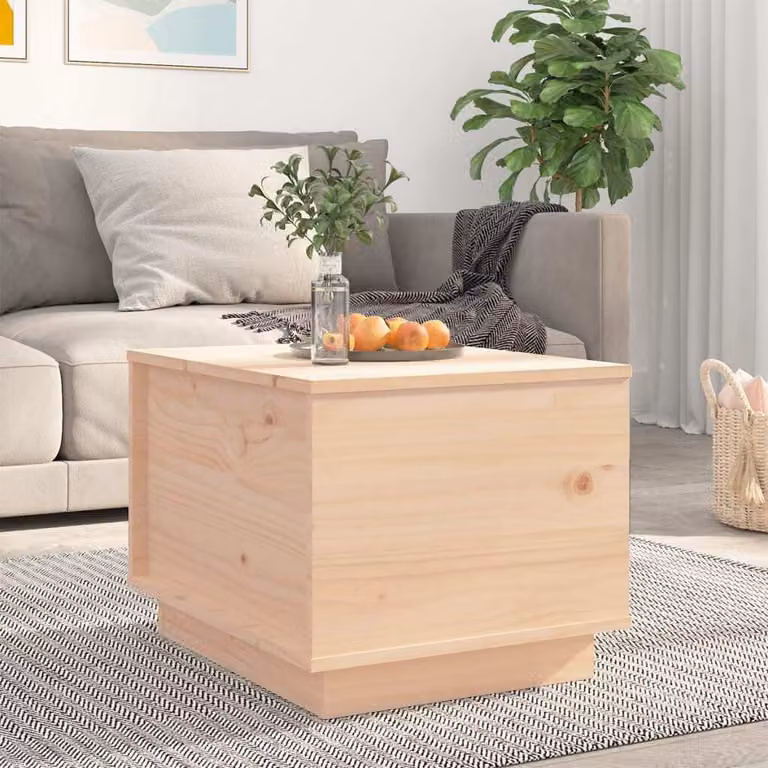The Living Store tavolino 40x50x35 cm in legno di pino massiccio