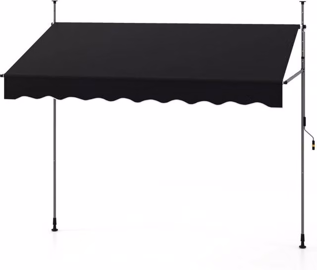 Tenda da sole retrattile manuale Design Mania con manovra, tettuccio da esterno in poliestere e alluminio, colore nero, L: 300 cm, P: 250 cm – 1