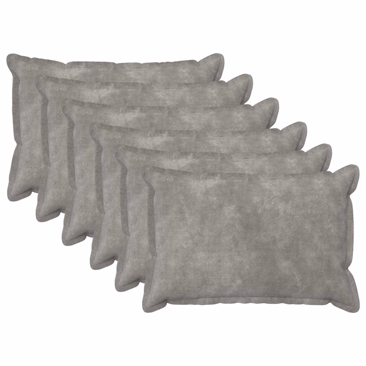 Set di 6 federe vidaXL HOUTEN in microfibra grigio, L 50 cm x P 30 cm