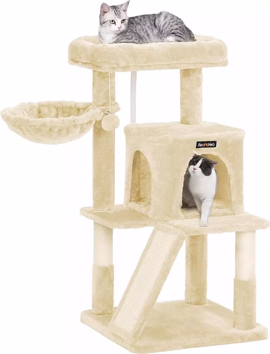 In And OutdoorMatch tiragraffi Kimberly - per gatti - crema - amaca morbida per gatti - giocattolo per gatti - adatto per piccoli gattini