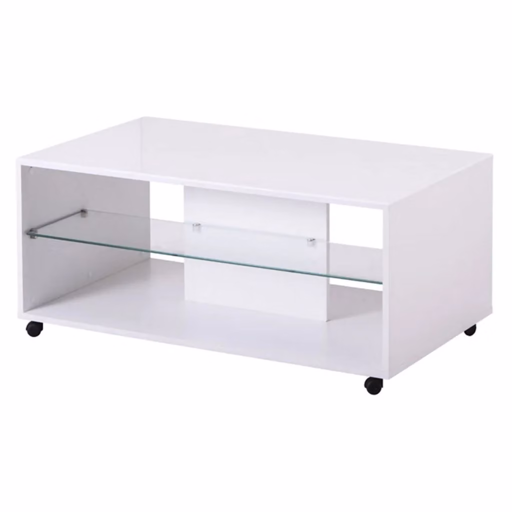 Tavolino da salotto moderno DMORA bianco L: 101 cm, P: 60 cm, H: 45 cm – 2