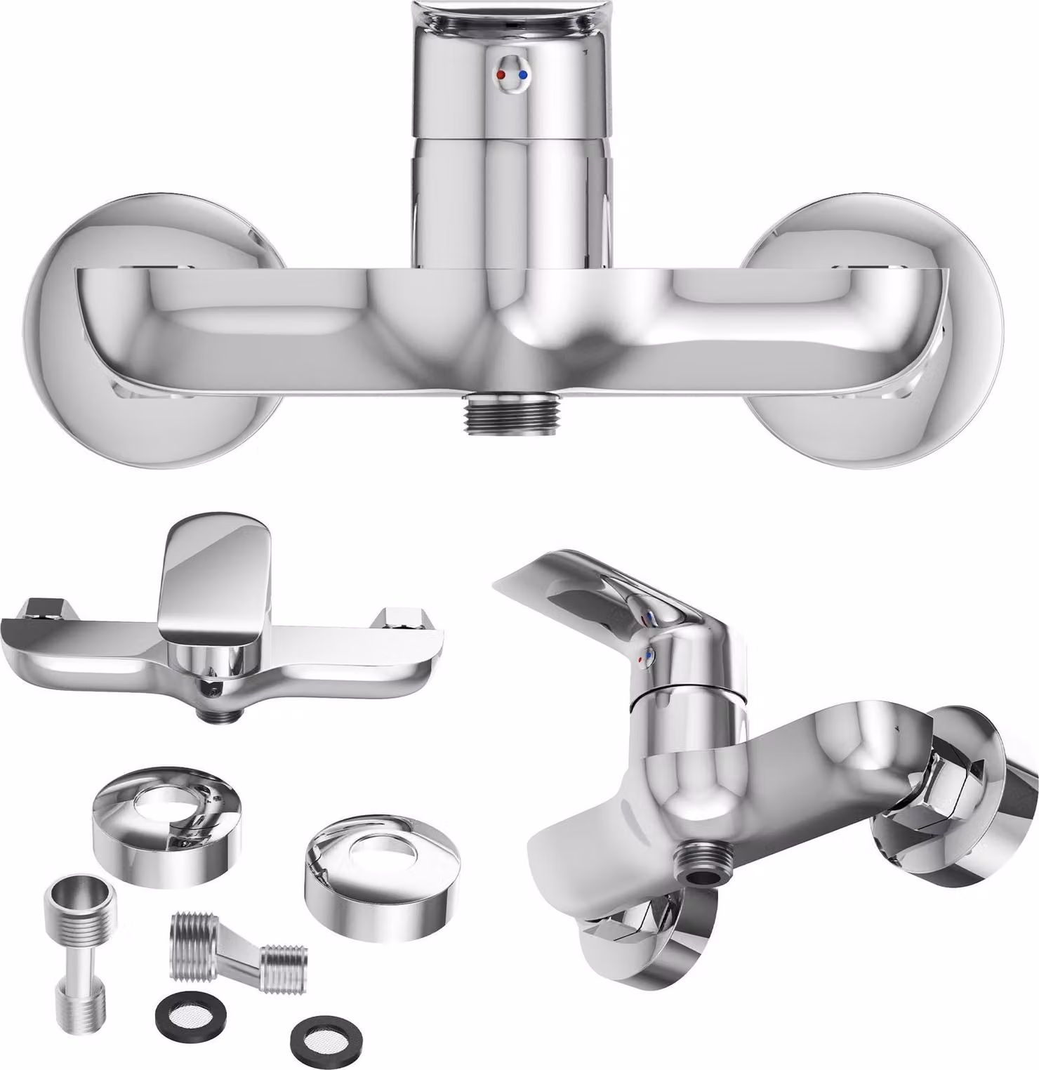 Granitan - Miscelatore doccia - Rubinetto doccia altezza 10,3 cm - Miscelatore cromato - VITO