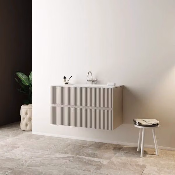 Mobile Bagno Sospeso Sophia 80 cm Base Cashmere Specchio Escluso Mobo