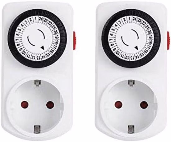 Prese con timer meccanico a 4 cifre - Programmazione su 24 ore per la casa