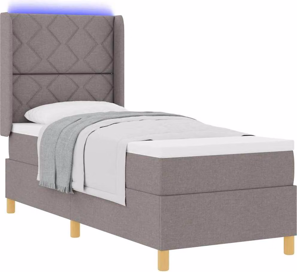 Letto a molle con strisce LED Talpa 80 x 200 cm Tessuto