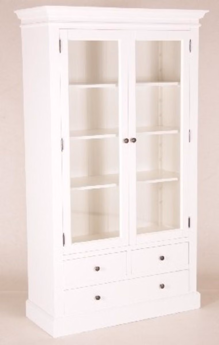Armadio in stile shabby chic, design rustico, marca Casa Padrino, colore bianco, dimensioni 110 x 45 x 190 cm