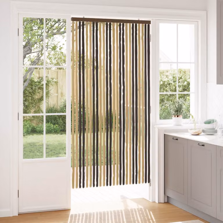 vidaXL Tenda per insetti a righe in chenille e poliestere, Marrone Scuro e Beige, L: 200 cm, H: 100 cm