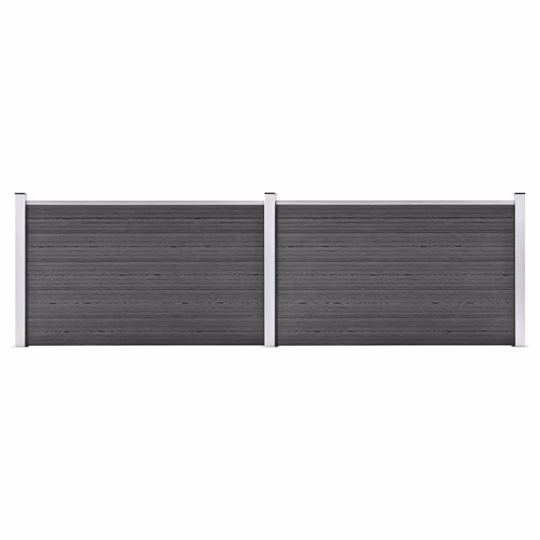 Maison Exclusive - Set di elementi per recinzione in WPC 353x105 cm, nero