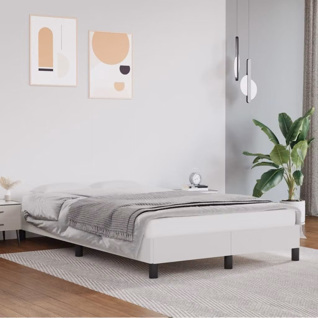 The Living Store struttura letto bianca 120x200 cm in ecopelle