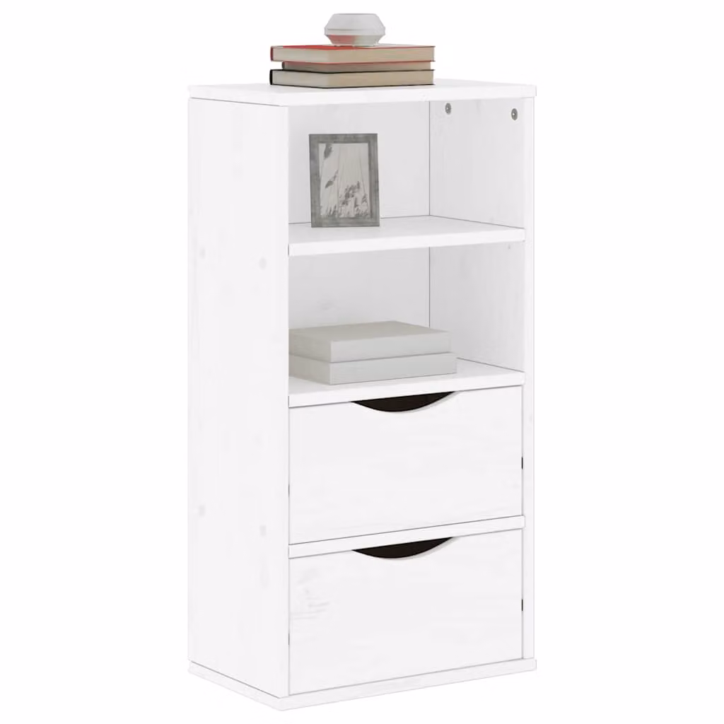 Armadietto Laterale con Cassetti vidaXL ODDA Bianco in Legno di Pino, L: 40 cm, P: 24 cm, H: 79 cm
