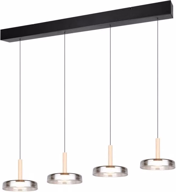 Lampada sospesa CELESTE Trio nera 4 vetri LED 3000K