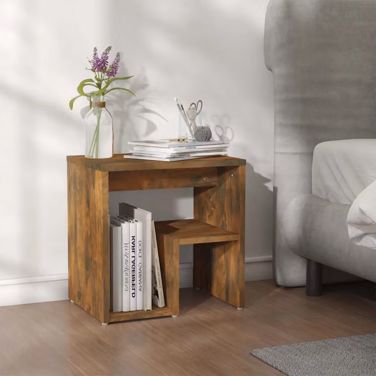 Comodino vidaXL in Legno Rovere Fumo Marrone L/P/H: 40 x 30 x 40 cm