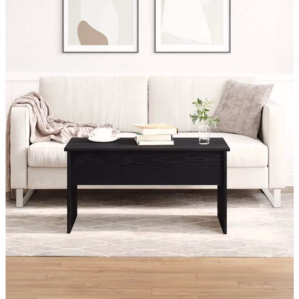 vidaXL Tavolino da salotto moderno in legno color rovere e nero L: 80 cm, P: 50,5 cm, H: 41,5 cm