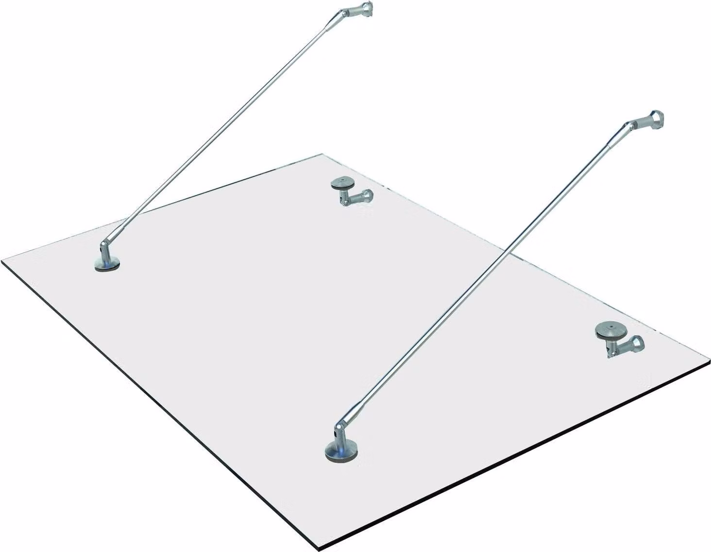 Pensilina in vetro Pensilina per porta in vetro temperato Acciaio inossidabile 304 Vetro trasparente 3 dimensioni (150 x 90 cm) (M)