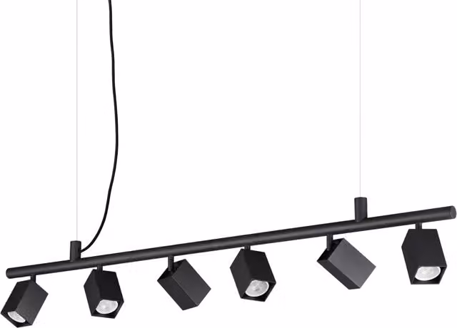 Lampadario Sospensione Dynamite 6 Luci Gu10 Nero Altezza Regolabile Ideal Lux