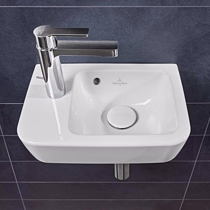 Lavabo V&B O.NOVO Compact 36x25 cm, angolare, larghezza retrovano, profondità media, altezza media, colore bianco C+